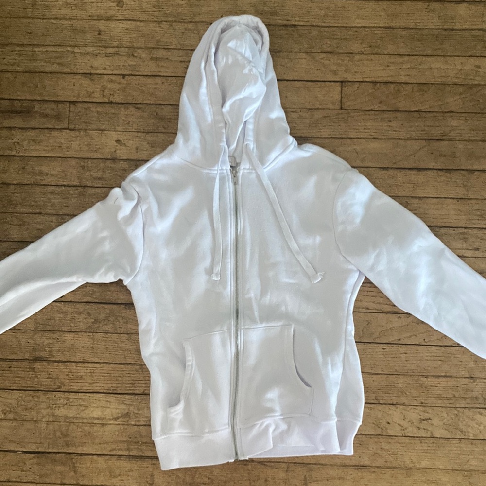 White zip up sweater